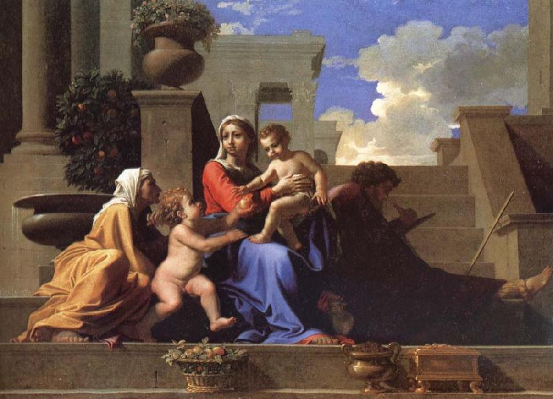 Nicolas Poussin The Saint Family on the stair Norge oil painting art